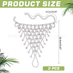 2шт латунный браслет-цепочка со стразами BJEW-ME0001-01S