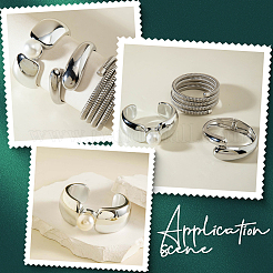 CCBプラスチックバングルセット（女性用）1セット  プラチナ  内径：2.01~2.34インチ（5.1~5.95cm）  3個/セット&nbsp;BJEW-SP0001-36