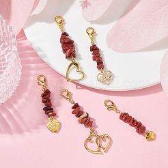 Подвески из натуральной красной яшмы ко Дню святого Валентина HJEW-JM01330