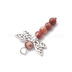 5 шт. подвески в виде стрекозы в двух стилях из натурального содалита PALLOY-JF03857