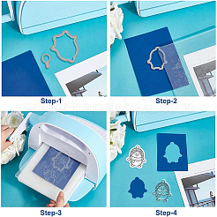 PVC-Kunststoffstempel und Stanzschablonen aus Kohlenstoffstahl&nbsp;DIY-BC0005-73