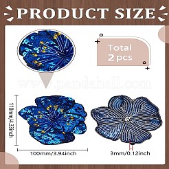 2 шт. 3D цветочные нашивки с пайетками&nbsp;PATC-LP0001-37B