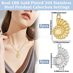 12 шт. подвеска-кабошон из нержавеющей стали 304 двух цветов STAS-BBC0007-39