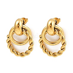 Серьги-гвоздики с витым кольцом из нержавеющей стали 304&nbsp;EJEW-K268-22G