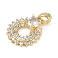 Латунные микропаве прозрачные подвески с фианитом ZIRC-M001-16B-G