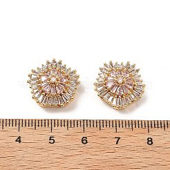 Латунные микро проложить кубического циркония бусы KK-A259-11G-02