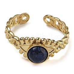 Naturales lapis lazuli anillos de dedo&nbsp;RJEW-U027-01G-08