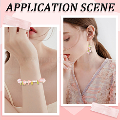 DIYの葉っぱと花のパーツキット  アクリルパーツなど、  ガラス＆アクリルビーズ  ピンク  11.5x10.5x10mm  穴：1.6mm&nbsp;DIY-PA0001-64D
