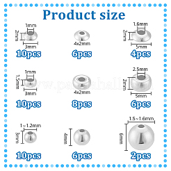 60шт 9 стиля 925 бусины из стерлингового серебра&nbsp;STER-PH0003-29