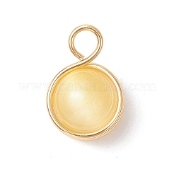 Круглые подвески из окрашенной натуральной селенитовой медной проволоки PALLOY-JF03770-01