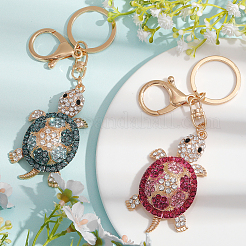 2 шт. 2 цвета симпатичный брелок-подвеска со стразами в виде черепахи&nbsp;KEYC-CA0001-48