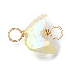 Подвески-соединители из натуральных кварцевых самородков с гальваническим покрытием&nbsp;PALLOY-JF04369-01