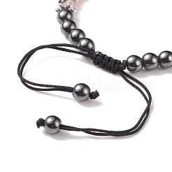 Malocchio in resina e braccialetto di perline intrecciate in ematite sintetica&nbsp;BJEW-JB08401