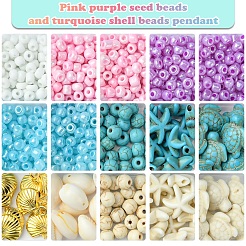 Наборы для изготовления браслетов из синтетической бирюзы и бисера своими руками&nbsp;DIY-FS0007-01