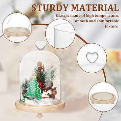 Стеклянный купол в форме сердца AJEW-WH0505-28B