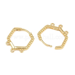 Messing Huggie Hoop Ohrring Zubehör&nbsp;KK-H292-37G-02