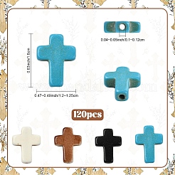 120шт 4 цвета синтетические бирюзовые бусины&nbsp;TURQ-YW0001-09