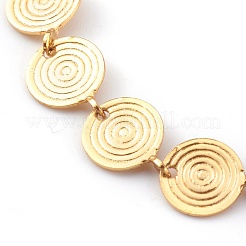 Колье-цепочки из латуни с плоскими круглыми звеньями&nbsp;X-NJEW-JN03361