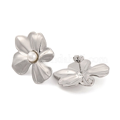 Серьги-гвоздики из нержавеющей стали 304 с пластиковым искусственным жемчугом для женщин&nbsp;LS-EJEW-Z057-04P