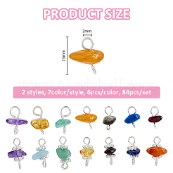 84 Stück 2 Stile Edelstein-Verbinder-Anschluss-Charms&nbsp;PALLOY-FH00112