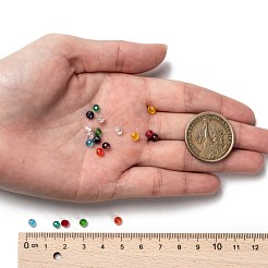 10 цветные гальванические стеклянные бусины&nbsp;EGLA-JP0002-01B-4mm