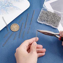 100 шт. 2-х стильный удлинитель цепи из нержавеющей стали 304 STAS-UN0038-14P