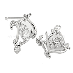 Латунные серьги-гвоздики из циркония&nbsp;LS-KK-U015-06P