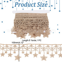 5 ярд ленты из металлической пряжи с цветочной кружевной отделкой SRIB-HY0001-07D