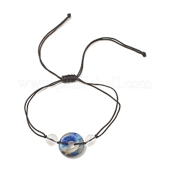 Braccialetto di perline intrecciate a disco pi con pietre preziose naturali per donna&nbsp;BJEW-JB08307