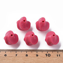 不透明なアクリルビーズ  ツイスト  濃いピンク  14.5x14x14mm  穴：1.6mm  約390個/500g&nbsp;MACR-S373-139-A11