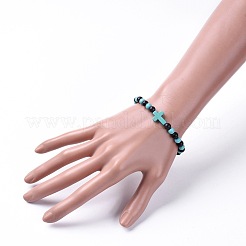 Perles de bois de santal naturelles bracelets extensibles&nbsp;BJEW-JB04679-02