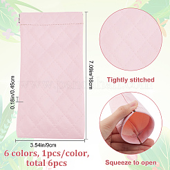 6шт 6-цветный прямоугольный чехол для очков из искусственной кожи с ромбовидным узором AJEW-CP0005-57