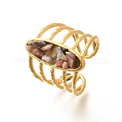 Кольца для женщин с натуральным розовым кварцем и кристаллами кварца RJEW-R012-08G-01