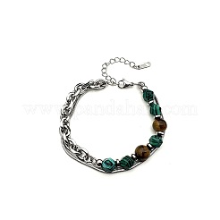 Браслеты из двухслойной цепочки из нержавеющей стали 201 (трос и змеевидная цепочка).&nbsp;FS-WG81892-01