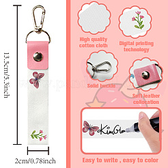 Брелок для ключей из искусственной кожи и хлопка с именным маркером AJEW-WH0514-025