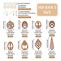 Наборы для изготовления деревянных серег с подвесками своими руками&nbsp;DIY-TA0011-16