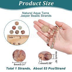 1 нить бусин из натуральной яшмы цвета аква-терра G-NB0004-21