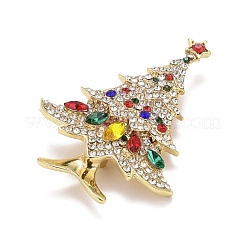 Разноцветная брошь из страз в виде елки JEWB-A004-19G