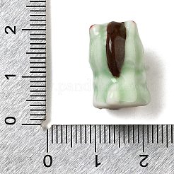 手作りの陶器ビーズ  手描きの陶器ビーズ  動物  牛  18x12x14mm  穴：1.4~3mm&nbsp;PORC-Q003-01B