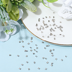 100 шт. 925 бусины-разделители из стерлингового серебра с родиевым покрытием&nbsp;STER-BBC0008-89