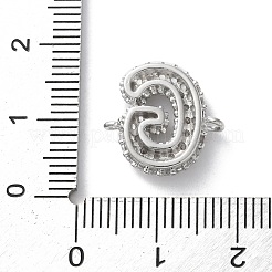 Messing Micro Pave Buchstabenglieder mit Zirkonia&nbsp;KK-I717-04G-P
