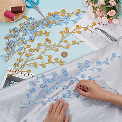 4 шт. 2 цвета сливы цветущий хлопок компьютерная вышивка нашивки на тесьму&nbsp;PATC-GO0001-02