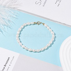Armbänder mit natürlichen Perlenperlen und Federringverschlüssen aus Messing für Frauen&nbsp;X-BJEW-JB08037