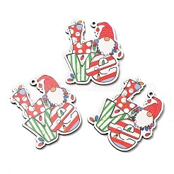 Большие подвески из дерева с односторонним принтом WOOD-D025-09