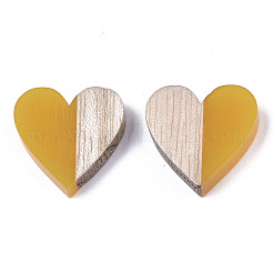 Cabochon in legno e resina bicolore&nbsp;LS-RESI-R425-04G