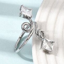 Anelli aperti per bracciale in acciaio inossidabile 316L con zirconi cubici&nbsp;SA-CBAB122-07P-02