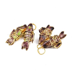 Pendenti cloisonné in ottone&nbsp;KK-P251-A01-G-02