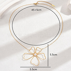 Элегантные ожерелья с подвесками в виде цветка из нержавеющей стали и искусственного жемчуга для женщин TN2016-1