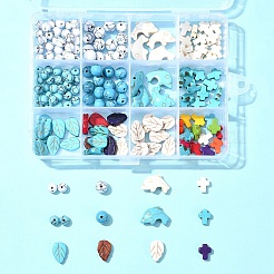 12 стиль окрашенных синтетических бирюзовых бусин TURQ-FS0001-04