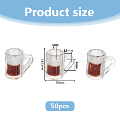 プラスチックペンダント50個  ビールの魅力  ココナッツブラウン  14.5x15x9mm  穴：4x3.5mm&nbsp;KY-DC0001-61A